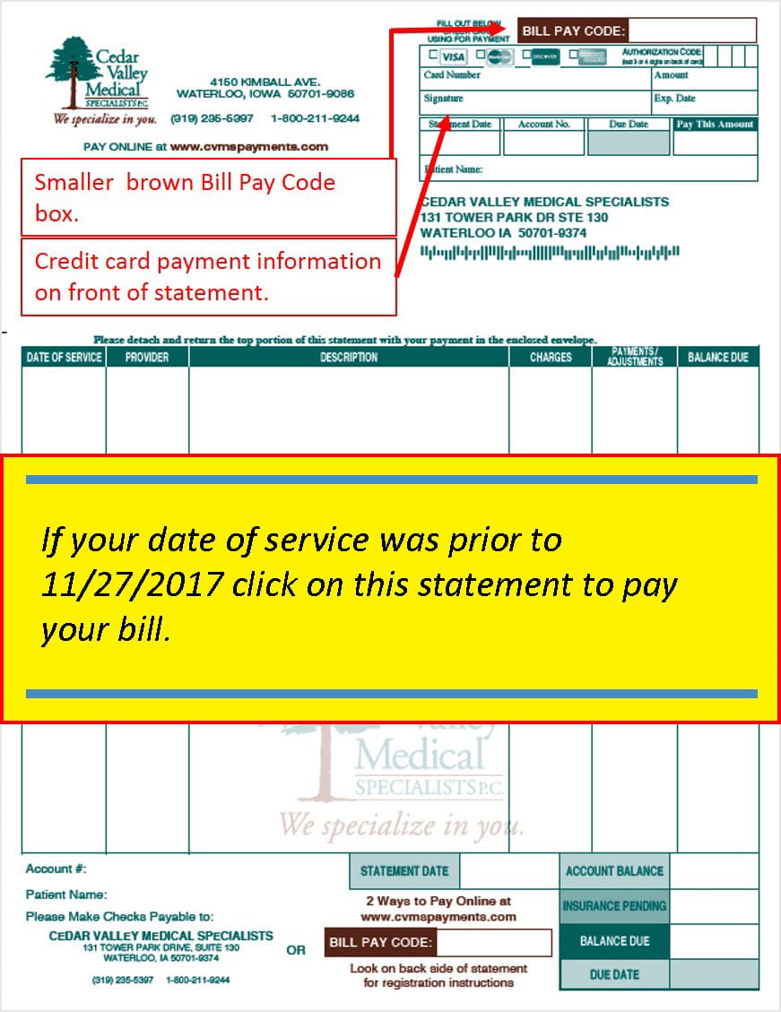 Pay Bill Cedar Valley Medical Specialists